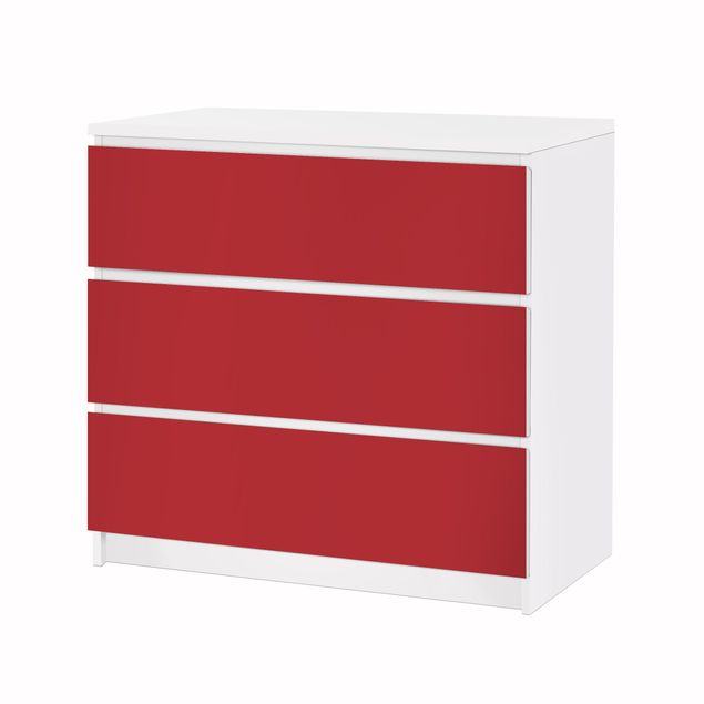 Carta adesiva per mobili IKEA - Malm Cassettiera 3xCassetti - Colorur carmine