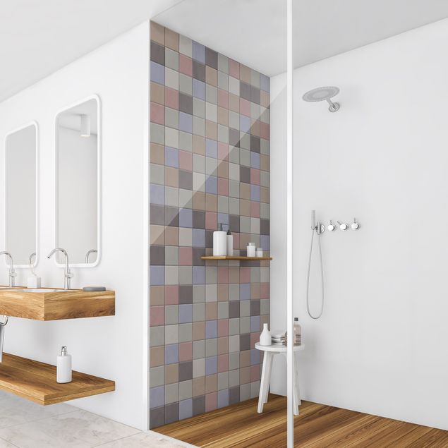 Rivestimenti per doccia effekto piastrelle Piastrelle mosaico - Shabby colorato