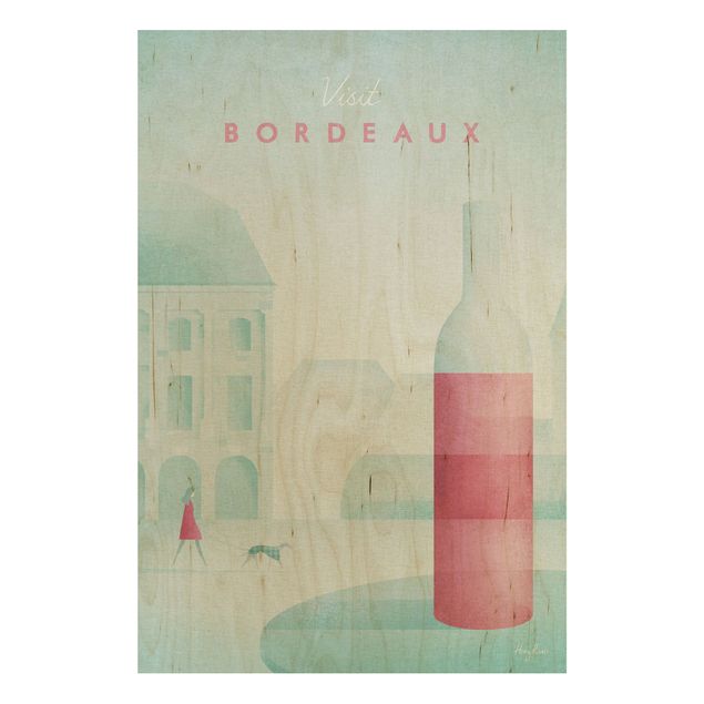 Stampa su legno - Poster viaggio - Bordeaux - Verticale 3:2
