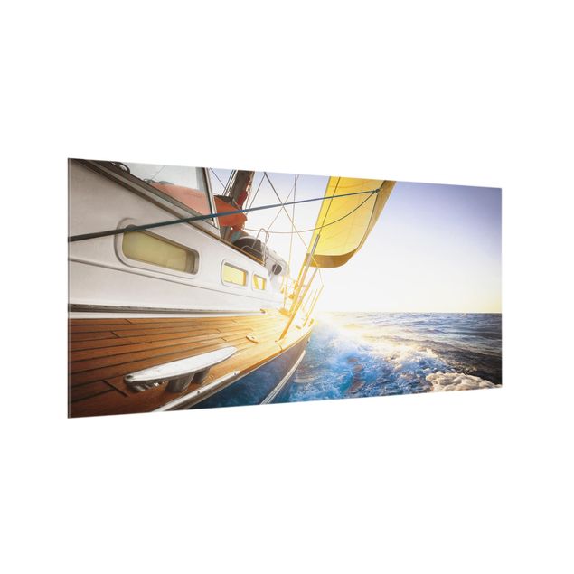 Paraschizzi in vetro - Sailboat On Blue Sea In Sunshine