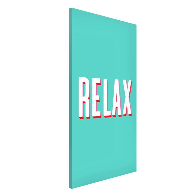 Lavagna magnetica per ufficio Relax - Tipografia su sfondo blu