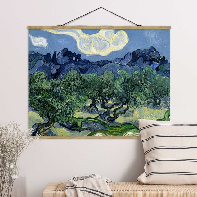 Foto su tessuto da parete con bastone - Vincent Van Gogh - Ulivi - Orizzontale 3:4