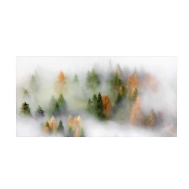 Tappeto bagno grigio Foresta di nuvole in autunno