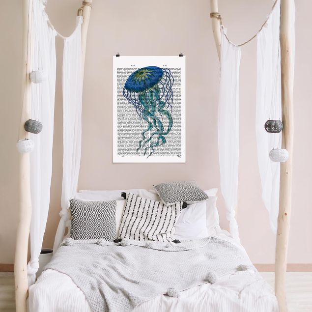 Poster illustrazioni Lettura con animali - Medusa