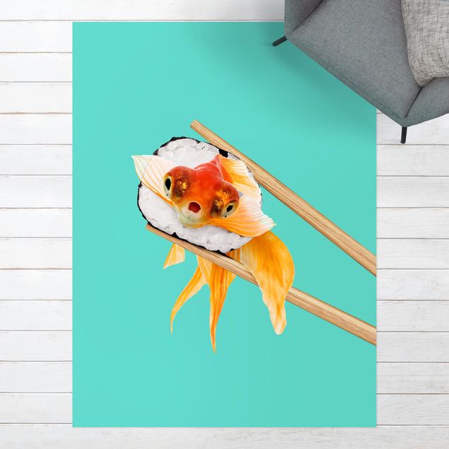 Tappeto per balcone Sushi con pesce rosso