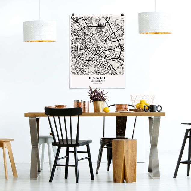Poster - Mappa Basel - Classic - Verticale 4:3