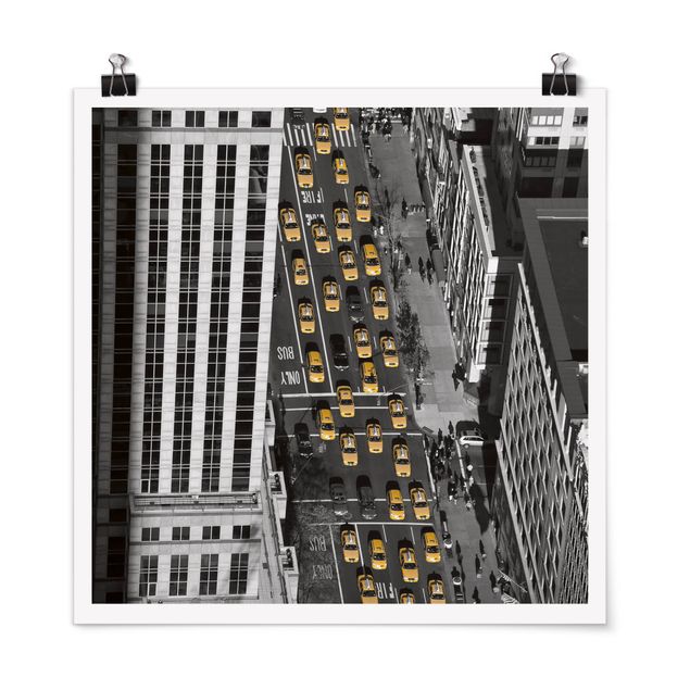 Poster - Taxi Traffico A Manhattan - Quadrato 1:1