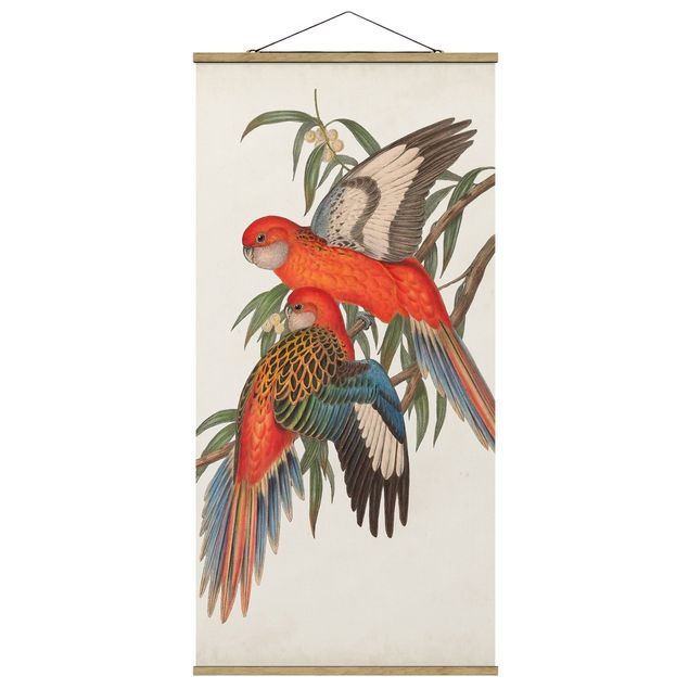 Quadro su tessuto con stecche per poster - Tropical Parrot I - Verticale 2:1