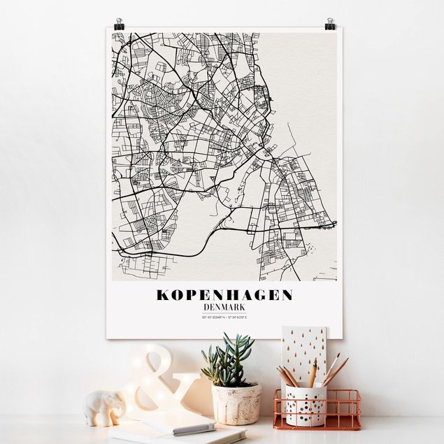 Poster - Mappa Copenhagen - Classic - Verticale 4:3