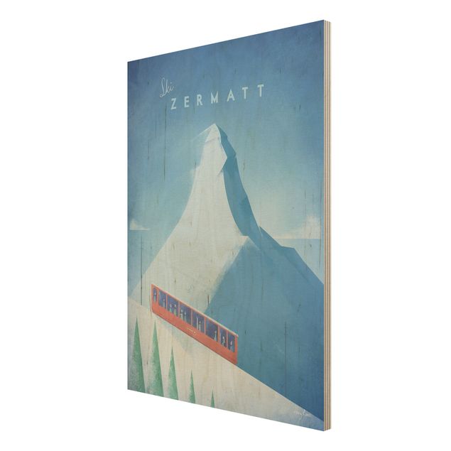 Stampa su legno - Poster di viaggio - Zermatt - Verticale 4:3