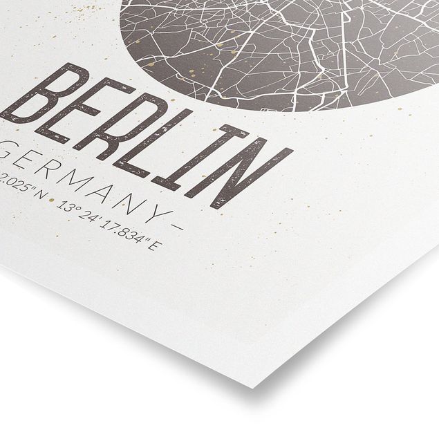 Poster - Mappa Berlino - Retro - Verticale 4:3