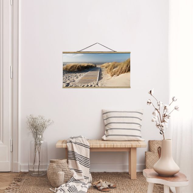 Foto su tessuto da parete con bastone - Spiaggia del Mar Baltico - Orizzontale 1:2