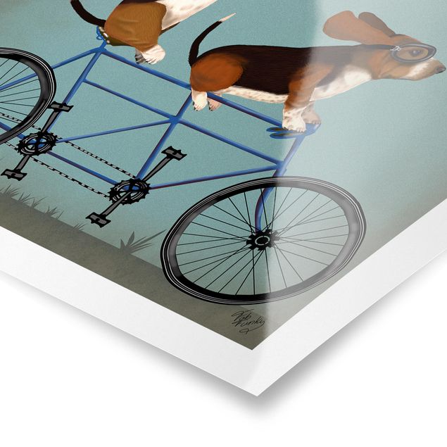 Poster - In bicicletta - Tandem Bassets - Verticale 4:3