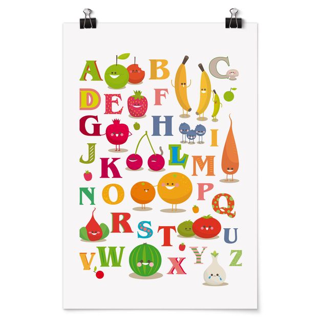 Poster - No.EK120 divertenti Frutta e verdura alfabeto - Verticale 3:2
