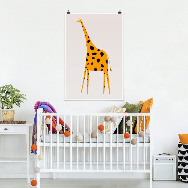Poster illustrazioni Giraffa gialla