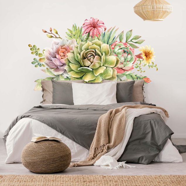 Adesivo murale - Acquerello Succulente Bouquet XXL