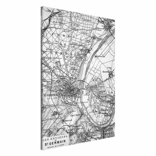 Lavagna magnetica nero Mappa vintage St Germain Parigi