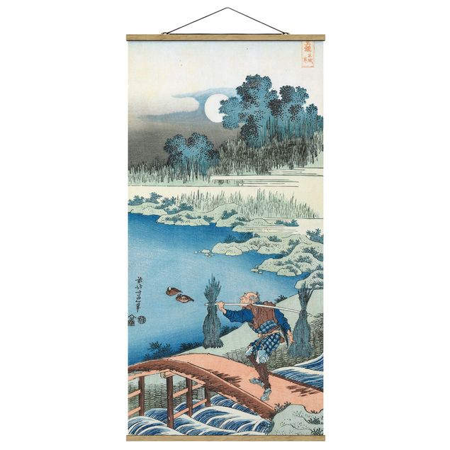 Quadro su tessuto con stecche per poster - Katsushika Hokusai - Riso Carrier - Verticale 2:1