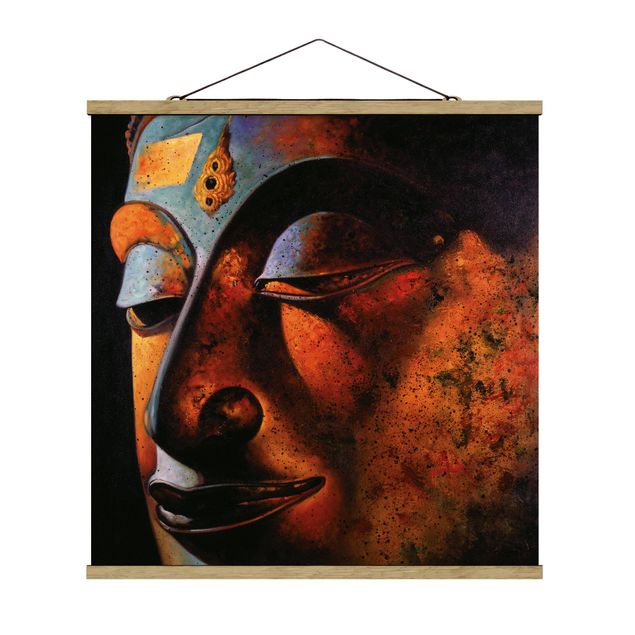 Quadro su tessuto con stecche per poster - Bombay Buddha - Quadrato 1:1