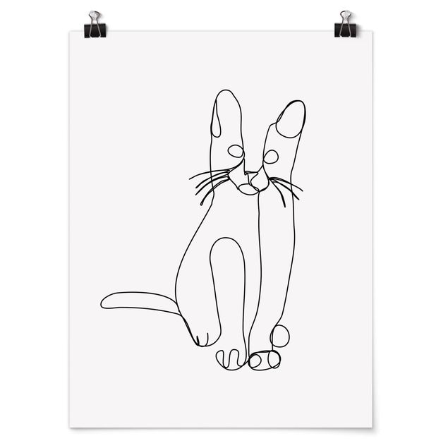 Poster - Cat Line Art - Verticale 4:3