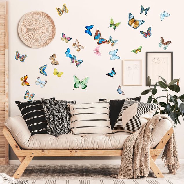 Adesivo murale - Acquerello farfalle Set