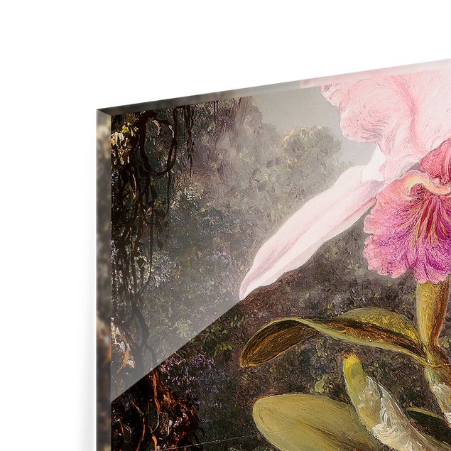 Paraschizzi in vetro - Martin Johnson Heade - Orchid And Three Hummingbirds