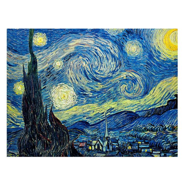 Lavagna magnetica - Vincent Van Gogh - Notte stellata - Formato orizzontale 3:4