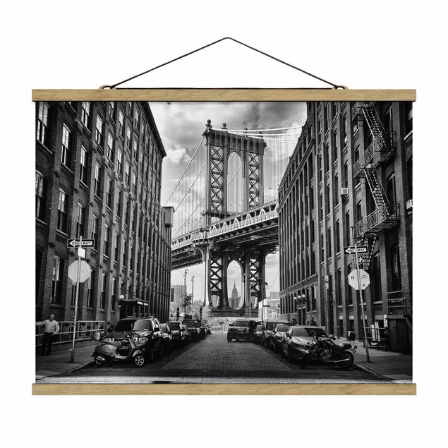 Foto su tessuto da parete con bastone - Manhattan Bridge In America - Orizzontale 3:4