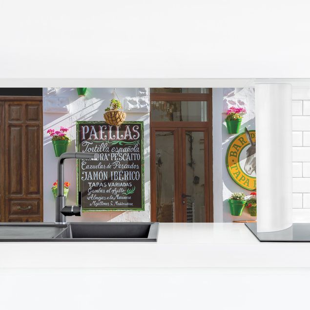 Rivestimenti cucina di plastica Bar de Tapas con vasi di fiori
