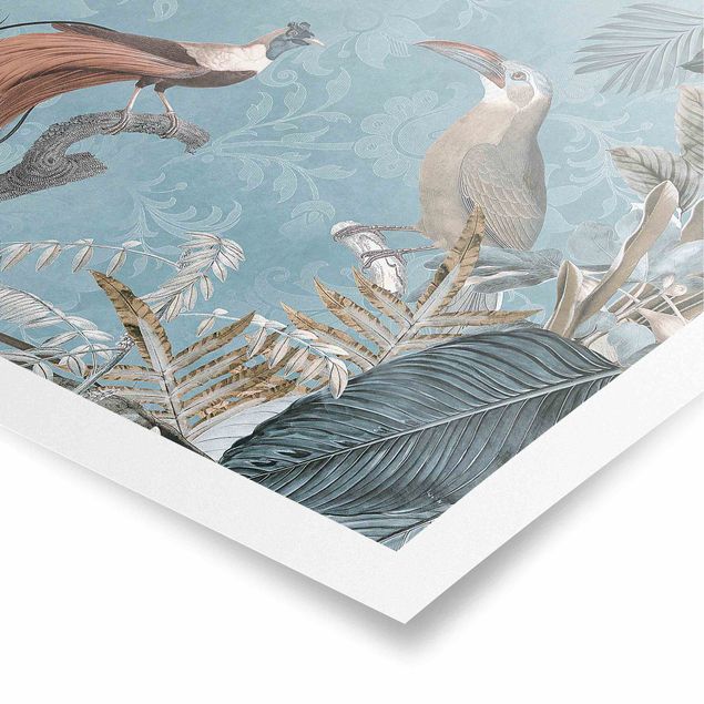 Poster - Vintage Collage - Birds Of Paradise - Orizzontale 3:4