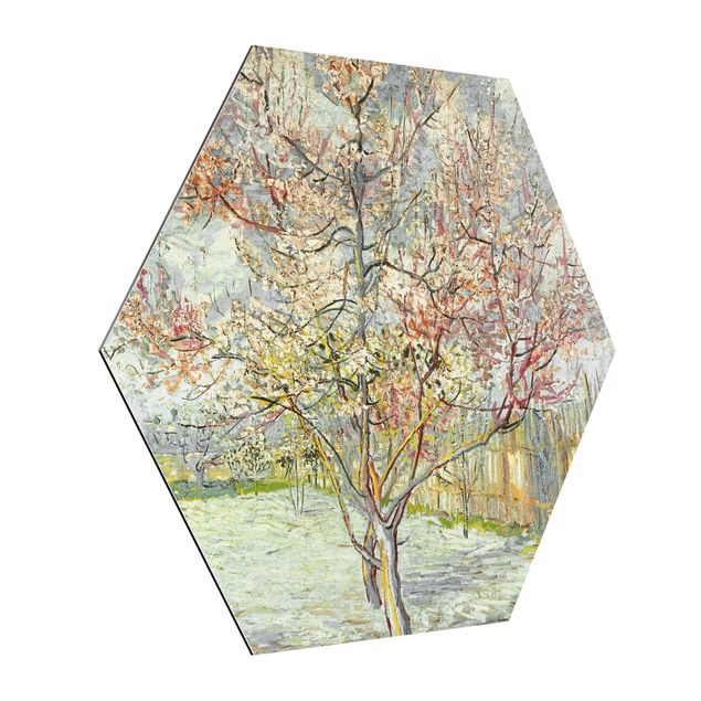 Esagono in Alluminio Dibond - Vincent Van Gogh - Peach Blossom