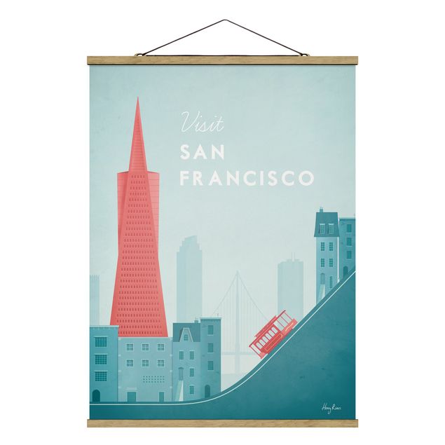 Foto su tessuto da parete con bastone - Poster Travel - San Francisco - Verticale 4:3