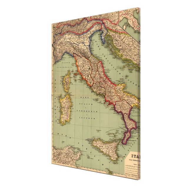Lavagna magnetica - Cartina geografica vintage dell'Italia