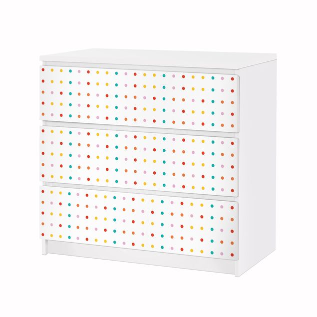 Carta adesiva per mobili IKEA - Malm Cassettiera 3xCassetti - No.UL748 Little Dots