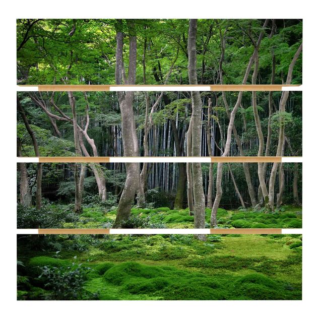 Stampa su legno - Foresta giapponese - Quadrato 1:1