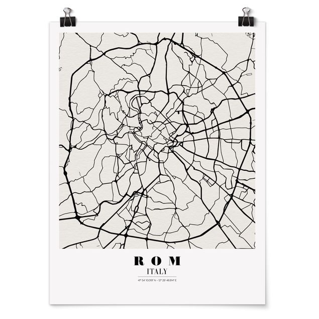 Poster - Mappa Roma - Classica - Verticale 4:3