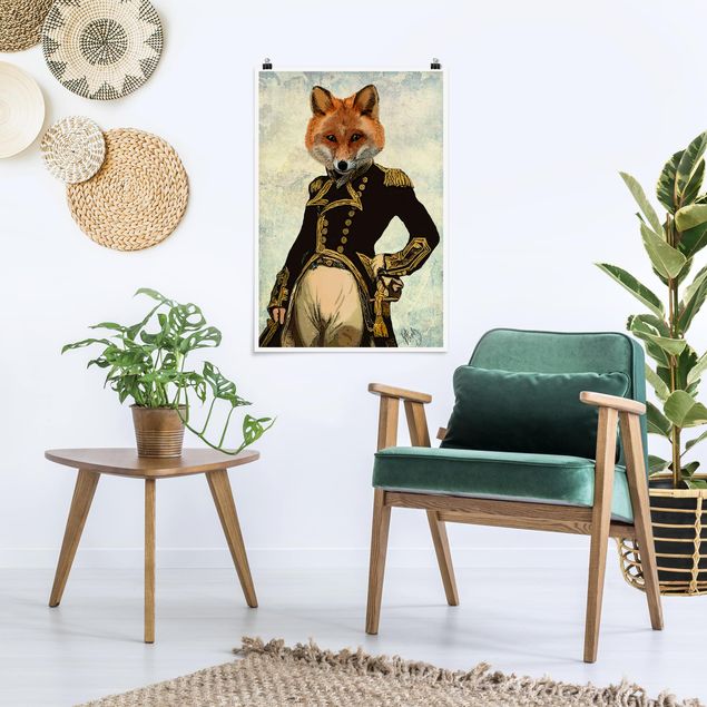 Poster illustrazioni Ritratto di animali - Ammiraglio di volpe