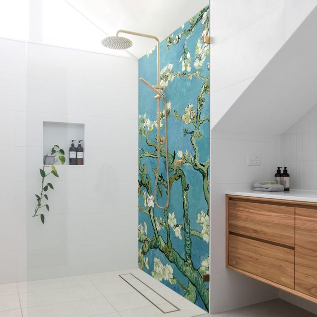 Rivestimenti per doccia alluminio dibond Vincent Van Gogh - Mandorli in fiore