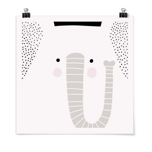 Poster illustrazioni Zoo con disegni - Elefante