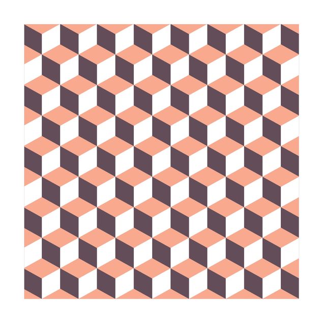 Tappeti arancioni Mix di piastrelle geometriche Cubi Arancione
