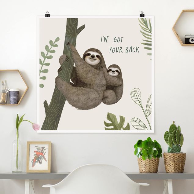 Poster cameretta bambini animali Detti del bradipo - Indietro
