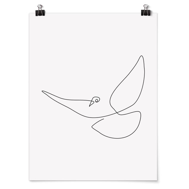 Poster - Dove Line Art - Verticale 4:3