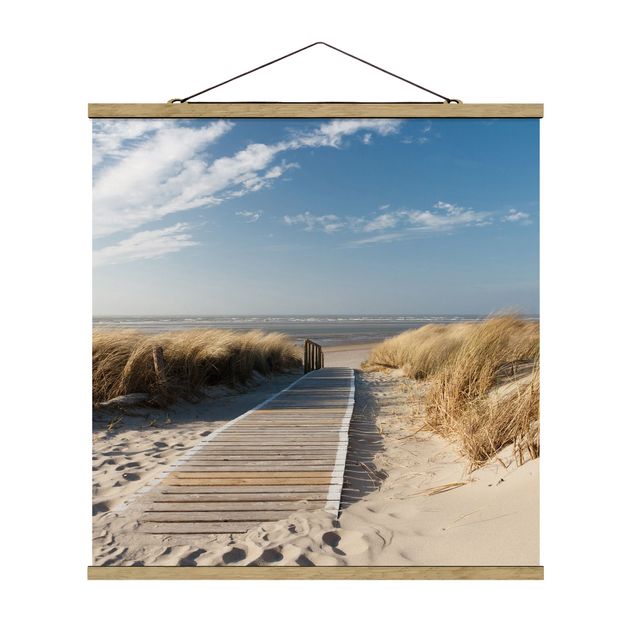 Quadro su tessuto con stecche per poster - Spiaggia del Mar Baltico - Quadrato 1:1