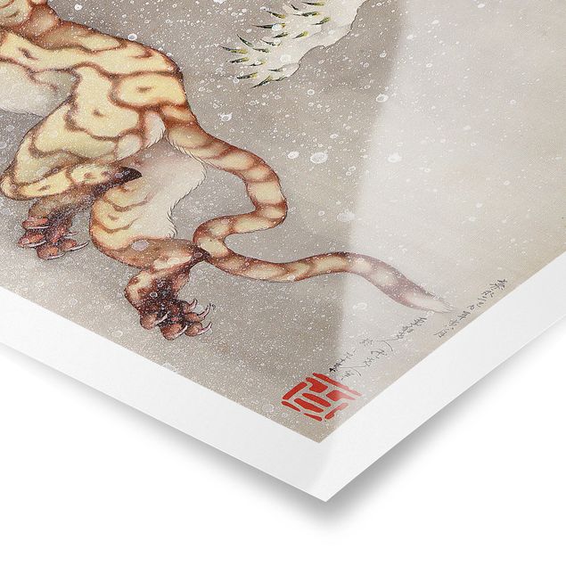 Poster - Katsushika Hokusai - Tiger in tempesta di neve - Orizzontale 2:3