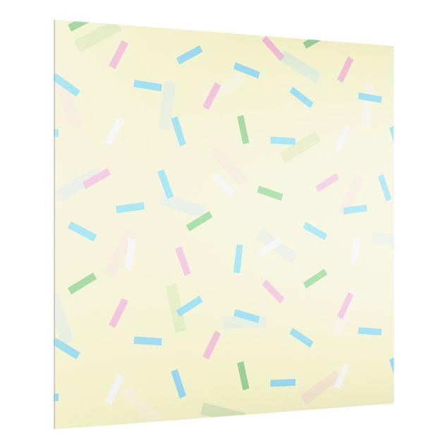 Paraschizzi in vetro - Coriandoli colorati di strisce pastello - Quadrato 1:1