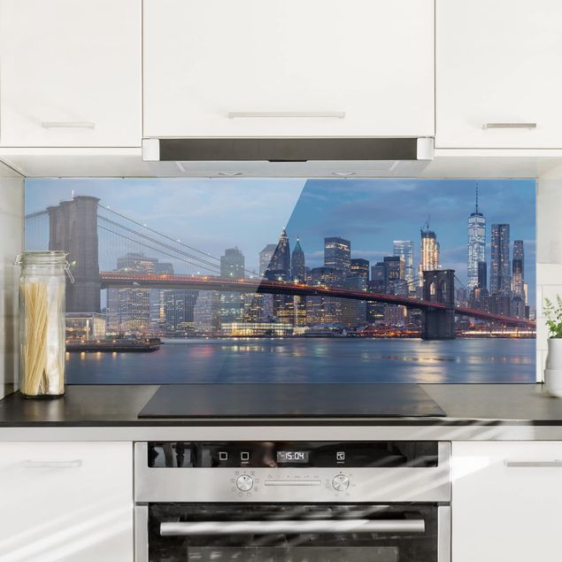 paraschizzi cucina vetro magnetico Ponte di Brooklyn Manhattan New York