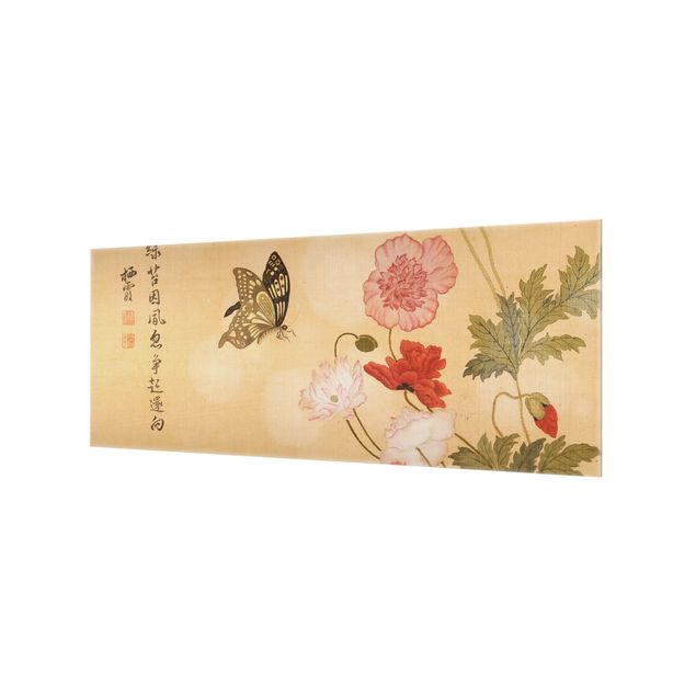 Paraschizzi in vetro - Yuanyu Ma - Poppies And Butterflies