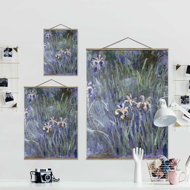 Foto su tessuto da parete con bastone - Claude Monet - Iris - Verticale 4:3