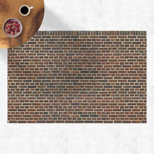 Tappeto per terrazzo esterno Muro di mattoni marrone rossiccio