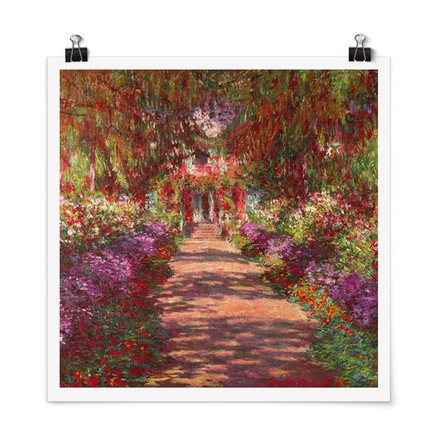 Poster - Claude Monet - Percorso nel giardino di Monet Giverny A - Quadrato 1:1